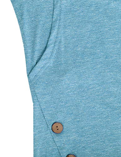 connche Women's Button Side Maternity Tunic Nursing Tops for Breastfeeding - color: Blue, size: Large