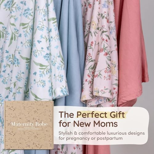 Maternity Robe - Botanical Collection - color: Pink Botanical, size: Medium