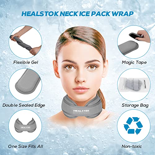 Neck Ice Pack Wrap, Reusable Cold/Hot Gel for Neck Pain, Grey - color: Grey