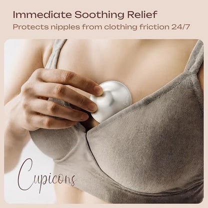 Silver Nursing Cups, Nipple Covers for Breastfeeding, XL - size: X-Large