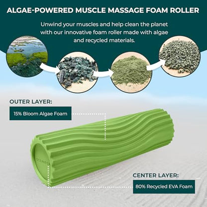 Oceanfoam Tidal Roller - Massage Foam Roller for Exercise (Algae Green) - color: Algae Green