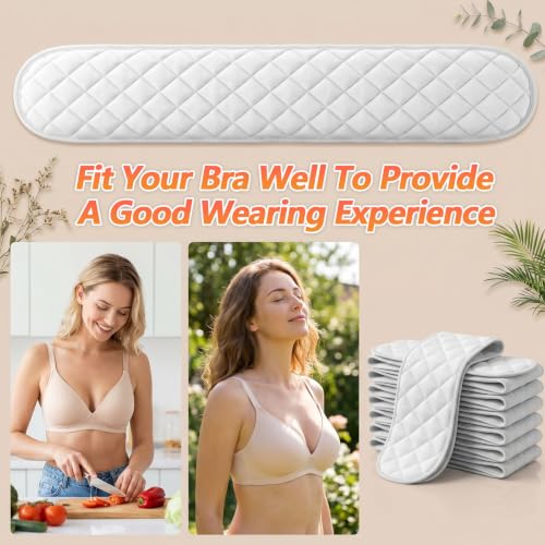 10 Pcs Cotton Bra Liners for Sweating 3 Layer Washable Sweat Liner Tummy Rash Under Boobage Sweat Pads Bras Breast Women Inserts To Absorb Breasts Absorbent Plus Size Reusable