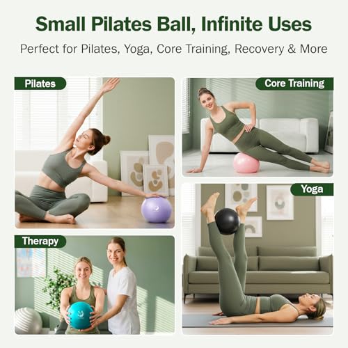 Slim Panda Pilates Ball 9 Inch Anti-Burst Small Exercise Ball - color: Lavender