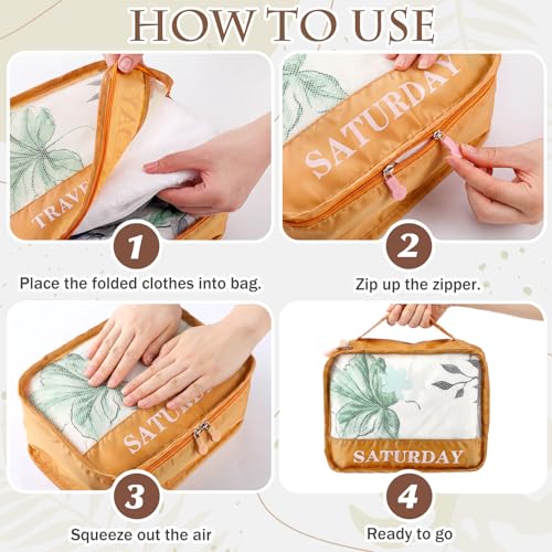 15 Pcs Day of Week Packing Cubes Travel Kids, 9x7x3inch, Boho - color: Boho, size: 9x7x3inch
