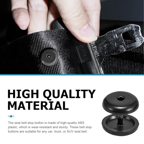 10 Sets Seat Belt Button Stop, Snap-On Seat Belt Clips, Universal Fit Plastic Seatbelt Stopper Kit, From Sliding Down, Car Accessories (Black)