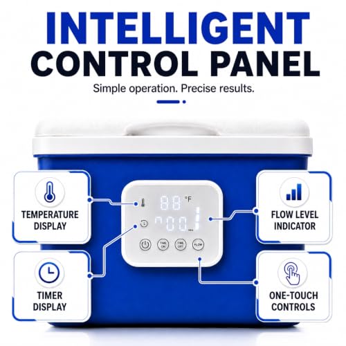 [CBL] Programmable Cold Therapy Machine, Ice Machine for Knee After Surgery with Knee & Shoulder Pads, Ice Water Circulation System, Quiet Pump, Timer & Flow Control, Post-Surgery Pain Relief