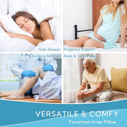 foverhom Memory Foam Knee Pillow Orthopedic Leg Support Grey - color: Grey-thigh Circumference Under 26″ (66cm)