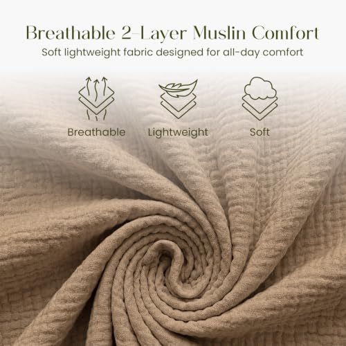 Premium Muslin Nursing Cover for Breastfeeding Privacy & Comfort - color: Beige