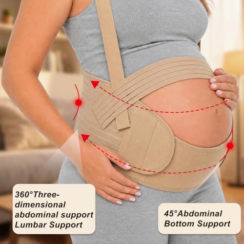 Pregnancy Belly Band, Pregnancy Support Belt, Beige, X-Large