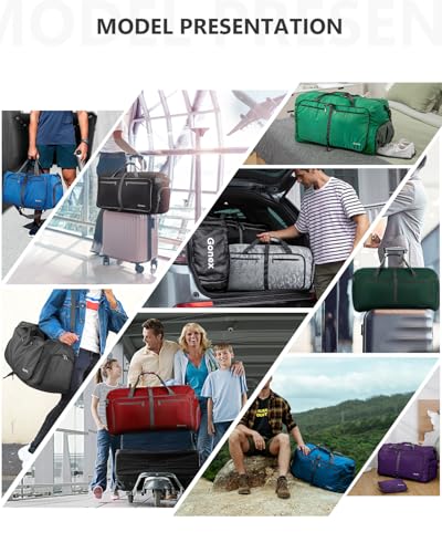 Gonex 80L Foldable Travel Duffle Bag with Shoe Compartment, Lightweight - color: Purple, size: 80L