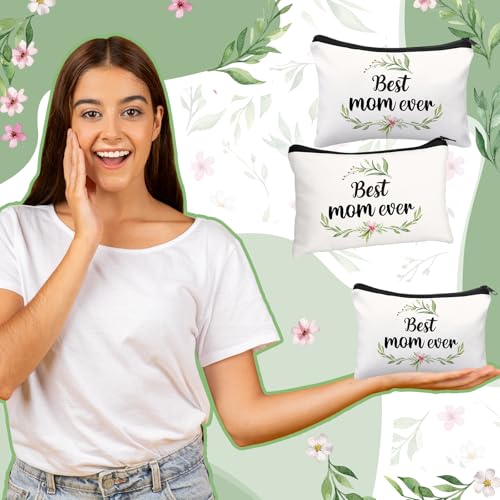 Tallew 10 Pcs Best Mom Ever Makeup Bags Gifts, Greenery - style: Greenery