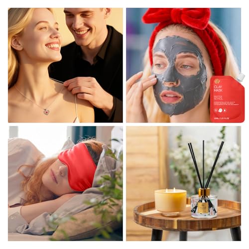 35 Pcs Gift for Women, Red Rose Bath & Body Basket Gift, Spa Gift Basket