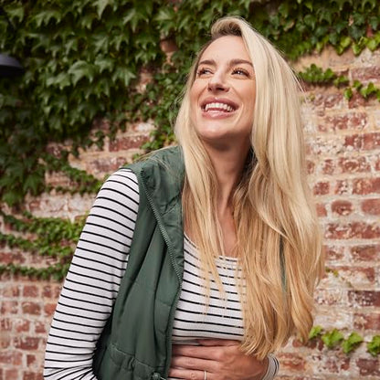 Motherhood Maternity Women's Sleeveless Long Pregnancy Puffer Vest with Pockets - color: Olive, size: Small