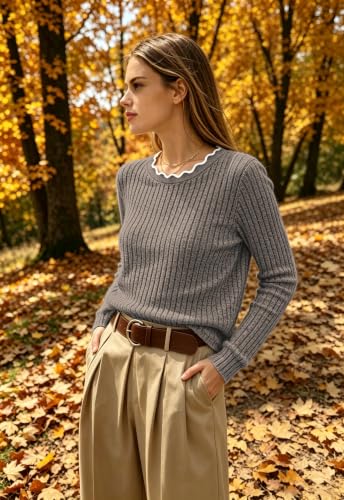 WIHOLL Womens Long Sleeve Shirts Lightweight Tunic Fall Top Sweaters 2026 - color: 01-khaki, size: Medium