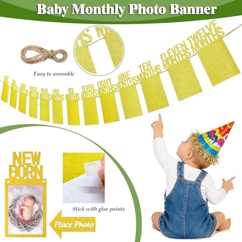 Baby Boy Monthly Milestone Blanket Set 60"x40" Photo Backdrop