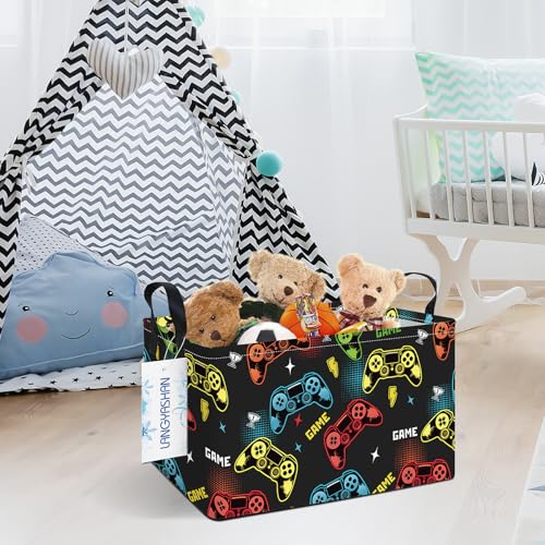 Rectangular Collapsible Game Storage Basket Nursery Toy Organizer - color: Rec Game