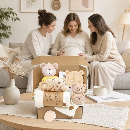 Baby Gift Set for Baby Shower - 10 Piece Newborn Box with Essentials - color: Little Bear
