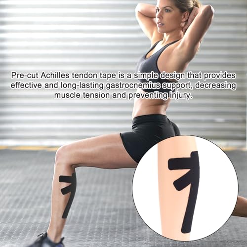 12pcs Precut Kinesiology Tapes for Calf Muscles - color: Black