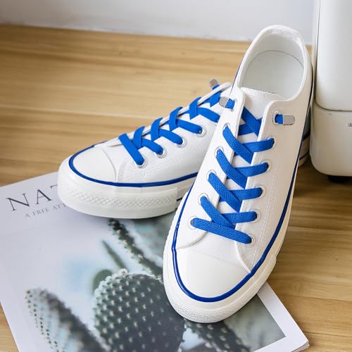 Elastic No Tie Shoe Laces for Kids and Adults Sneakers, Stretch Flat Tieless Shoelaces - color: Sky Blue