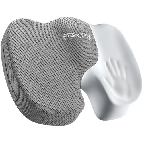 FORTEM Seat Cushion, Office Chair Cushion for Tailbone Sciatica Pain Relief - color: Grey, size: Large