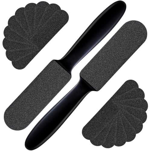 Mudder 2 Pack Pedicure Foot Files with 20 Replaceable Refill Pads,Black - color: Black