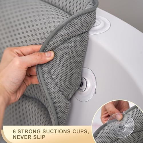 Bathtub Pillow, Luxury Bath Pillow for Tub Head Neck and Back Support, Gray - color: Gray
