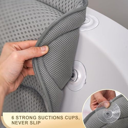 Bathtub Pillow, Luxury Bath Pillow for Tub Head Neck and Back Support, Gray - color: Gray