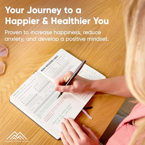 Journal For Men & Women - Gratitude Journal & Self Care Journal With Prompts - A5 Journaling Notebook - Grey - Productivity Store - color: Gray
