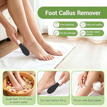 15 Pcs Pedicure Foot Files for Feet, Professional Double Sided Heel Callus Emery Boards with Plastic Handle for Feet Scrubber