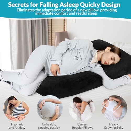 Pregnancy Pillow for Stomach Sleepers, Pregnancy Massage Pillow - color: Black