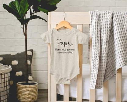 Papi, Mama Dice Spanish Pregnancy Announcement For Dad to Be - Daddy, Mommy Says - color: Natural