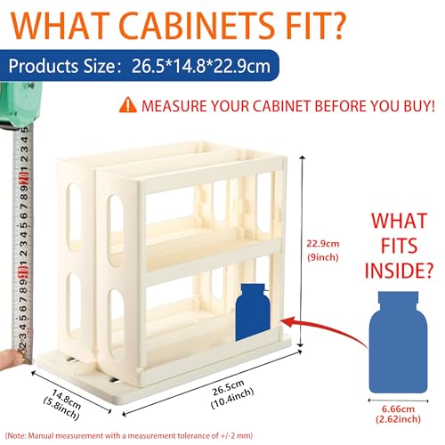 Medicine Organizer 2 Three-Decker Shelves Cabinet Storage Rack Organizer - color: Natural White
