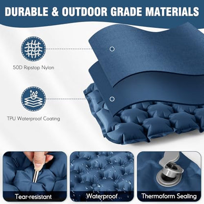 Inflatable Seat Cushion Portable Lightweight Stadium Seat Pad - color: Blue