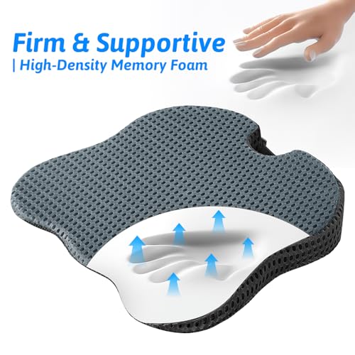 Wedge Car Seat Cushion for Better Visibility & Sciatica Pain Relief - color: Gray