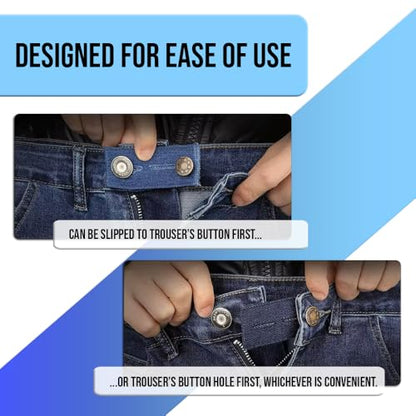 6Pcs Pants/Trouser Button Extenders - Elastic Adjustable Waist, No Sewing - size: 6 Pack - Cotton Set