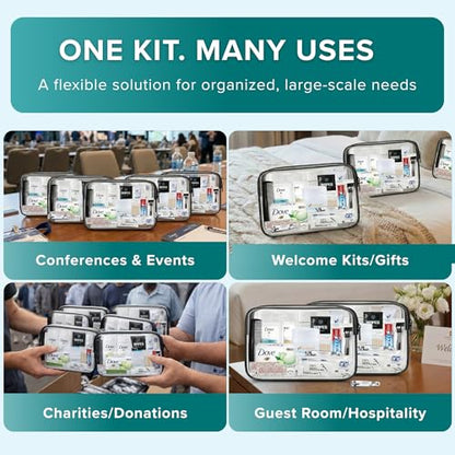 100 Pack Unisex Bulk Hygiene Kits – 20-Piece Premium Brand-Name Toiletries - size: 100 Pack