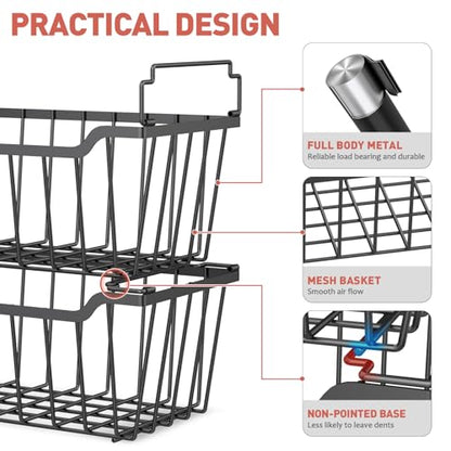 Goovilla Freezer Organizer Bins for 5-7 Cu.FT Chest Freezer, 4 Pack Black - color: Black
