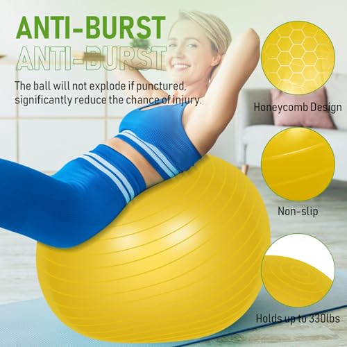 Leyndo 4 Pcs 26 Inch Yoga Exercise Ball Pilates, Bright Color