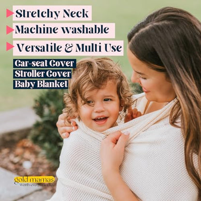Gold Mamas Breathable Nursing Cover for Breastfeeding - color: Sand/Beige