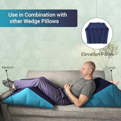 Leg Elevation Pillow by Recovery Wedge, Inflatable Wedge Pillow for Sleeping and Post-Surgical, Improve Circulation and Reduce Swelling, Speed Injury Recovery. (Medium Triangle) - size: Medium Triangle