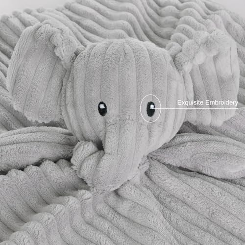 Elephant Baby Security Blanket for Boys and Girls 15 Inch Grey - color: Elephant