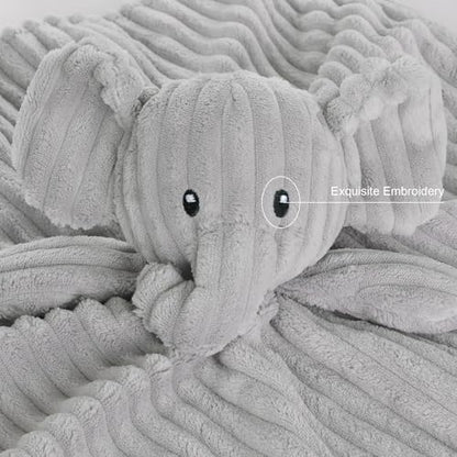 Elephant Baby Security Blanket for Boys and Girls 15 Inch Grey - color: Elephant