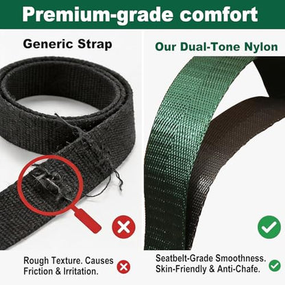 Acozycoo Stretching Strap with Loops for Physical Therapy,Knee,Calf,Back - color: Green-02, size: Length: 75 Inch, Width: 1 Inch