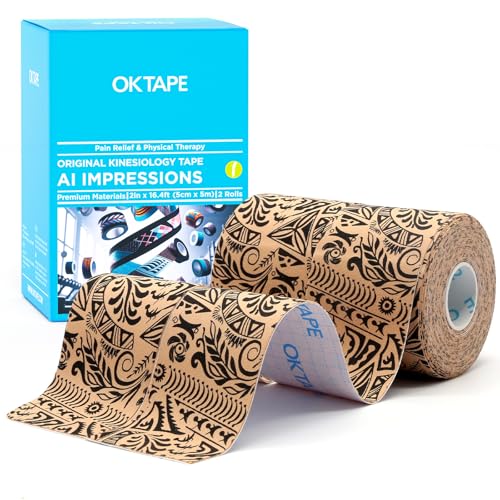 OK TAPE Kinesiology Tape Hypoallergenic Uncut 2 Rolls, 2inx16.4ft - color: Dancer