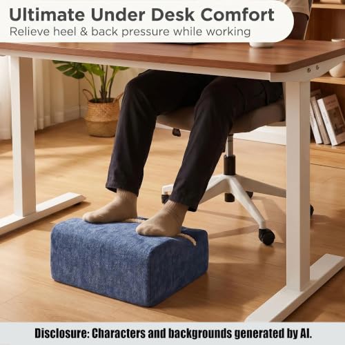 Keep Warm Foot Stool Foot Rest for Under Desk At Work - color: Blue+
