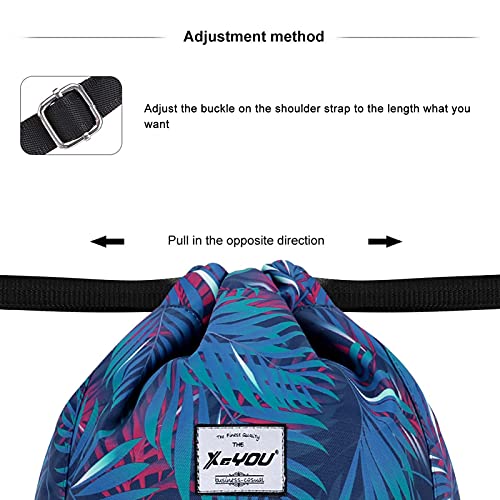XEYOU Drawstring Backpack Bag Sport Gym Sackpack Beach Cinch Bag - color: Colorful Leaves