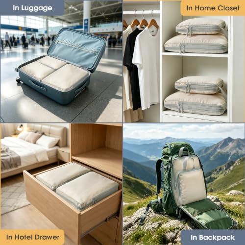 8-Set Compression Packing Cubes for Travel - color: Dark Blue