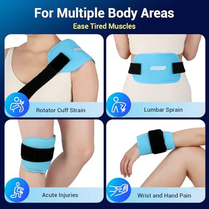 Comfytemp Gel Ice Packs for Injuries Reusable, Hot Cold Compress Ice Packs - size: 10"x5"
