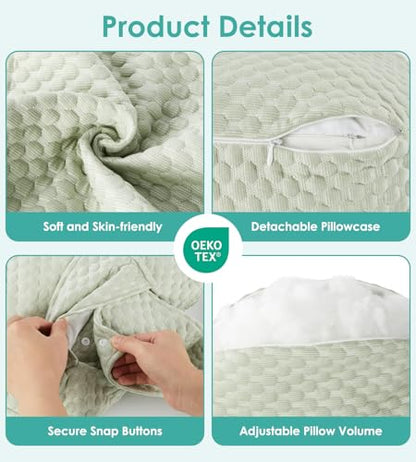 Pregnancy Pillow Cooling for Sleeping Adjustable Support Maternity Pillow - color: All Green