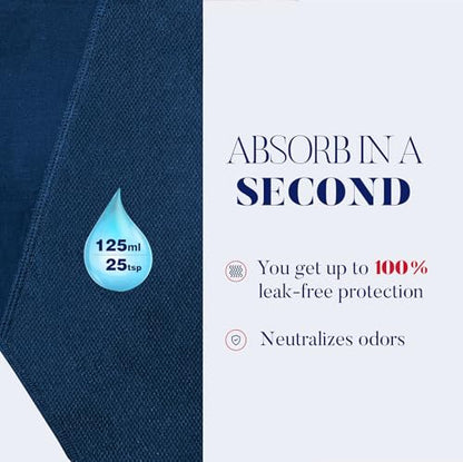 Women Absorbent Incontinence Underwear Overnight Leak Proof Panties 3 Pack - color: Black, size: Medium